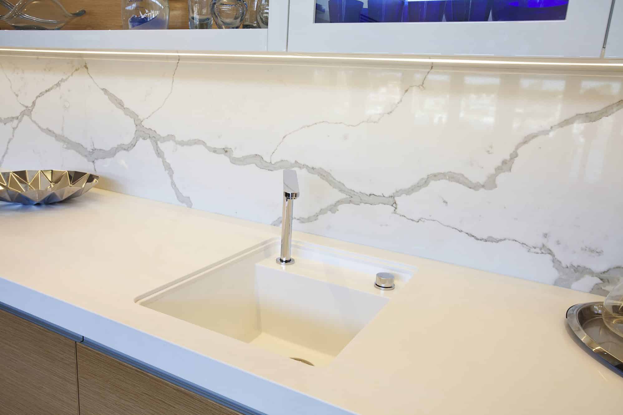 Custom sink with pop up tap